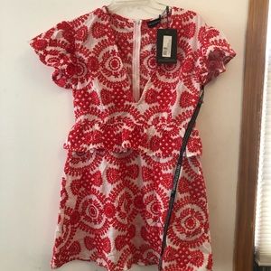 NWT PrettyLittleThing embroidered midi dress